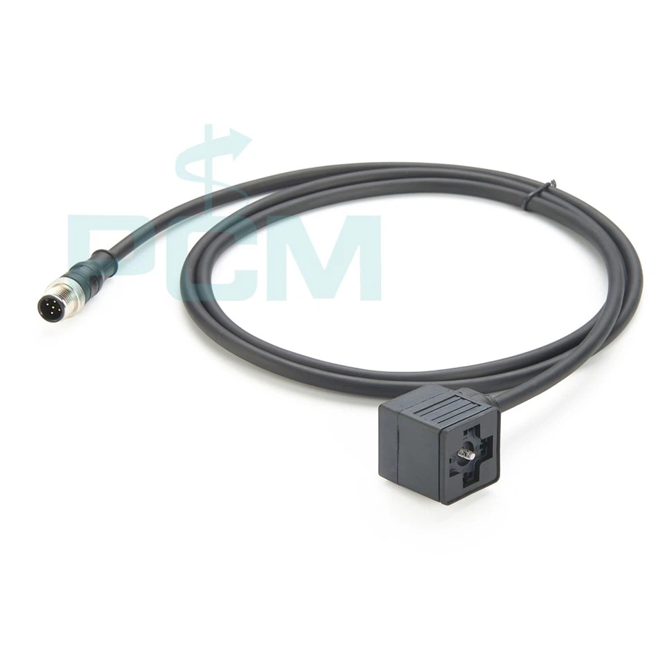 Endüstriyel DIN 43650 Solenoid Valf - M12 Erkek 5 Pin Dairesel Konektör Sensör Kablosu