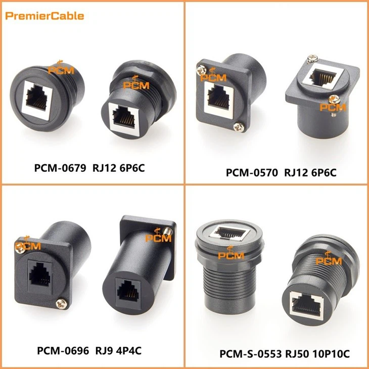 4P4C 6P6C 8P8C 10P10C Feedthrough Panel Mount Connector