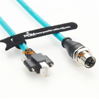 M12 X-Code-RJ45 Panel Montaj Ethernet Kablosu