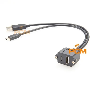 USB A ve Tip-C İstiflenebilir Panel Montaj Kablosu